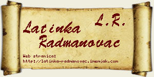Latinka Radmanovac vizit kartica